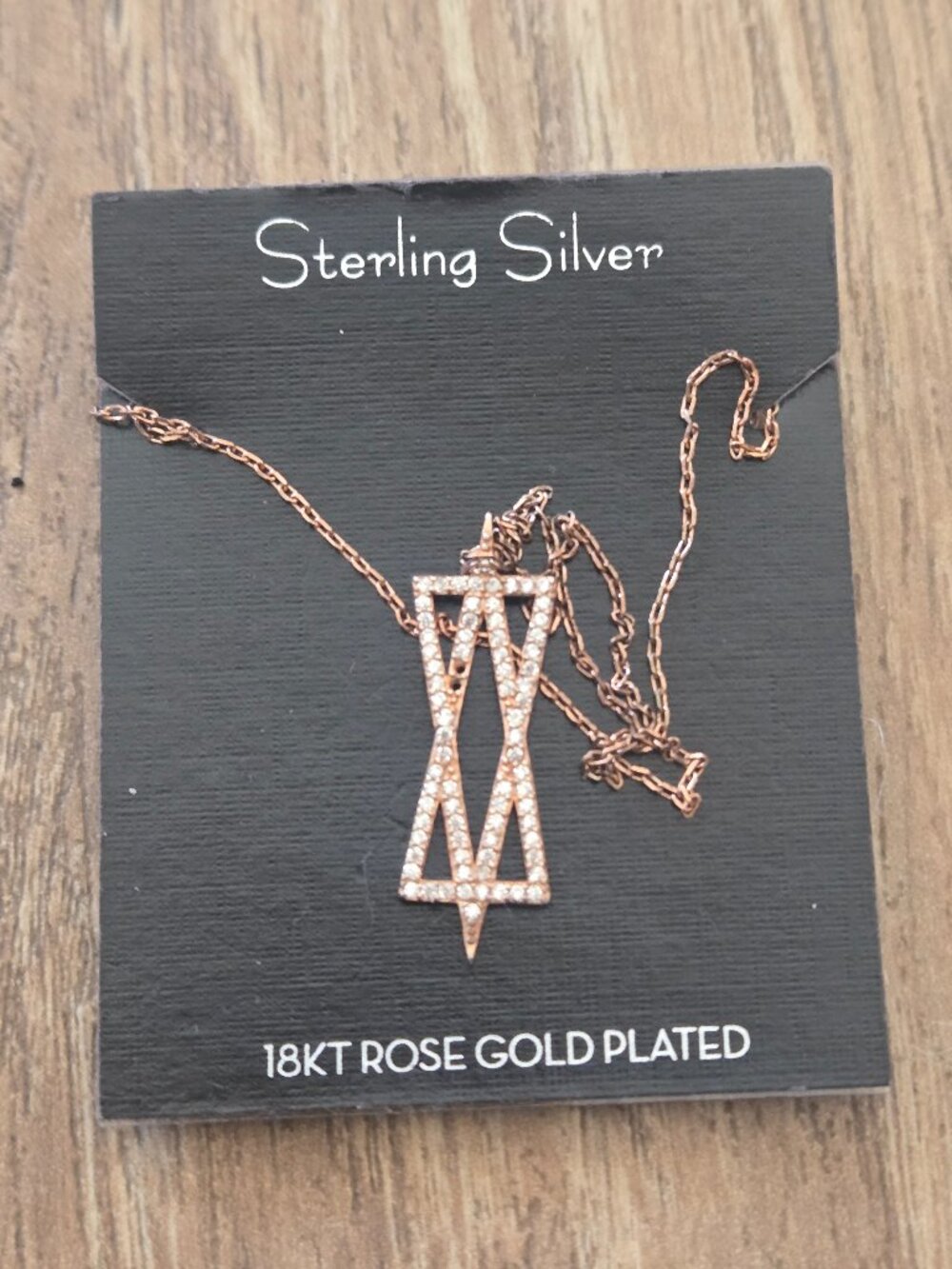 Sterling Silver Rose Gold Plated Star Necklace
